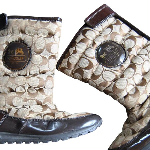 Coach Brown Q388 Jordy Snow Boots 7.5 Women - Picture 1 of 12